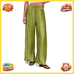 Wide Leg Pleated Pants Elegant Drape Casual Chic Minimal Straight Leg